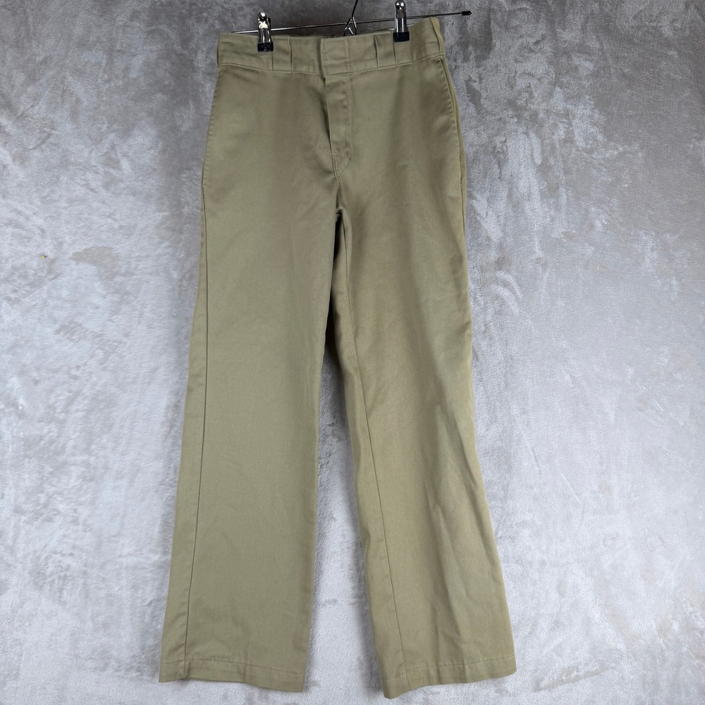 Dickies Boys Khaki Chino Pants Straight Leg School Uniform Twill Trousers 25x27